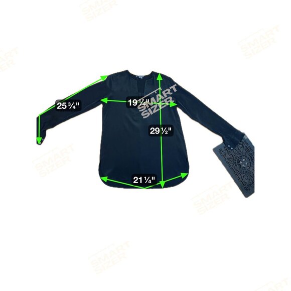 VINCE Stretch Silk Long Sleeve Polo Blouse Black Size 4 Minimalist Luxury Top - Picture 8 of 10